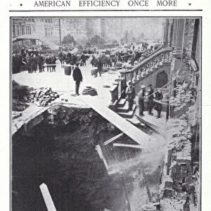 Collapse of part of the subway tunnel on Park Avenue, New York City, USA, 22 March 1902 (b / w photo)