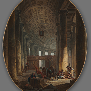 The Colonnade of St. Peter s, Rome, during the Conclave, c. 1769 (oil on canvas)