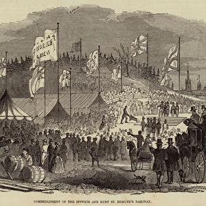 Commencement of the Ipswich and Bury St Edmunds Railway (engraving)