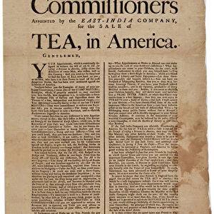 To the Commissioners Appointed by the East-India Company, for the Sale of Tea, in America