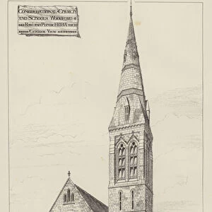 Congregational Church and Schools, Woodford (engraving)
