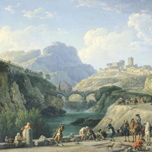 The Construction of a Road, 1774 (oil on canvas) (see also 695016)