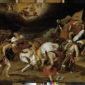 The conversion of St. Paul on the road to Damascus in 42 AD. JC, 1583 (oil on wood)