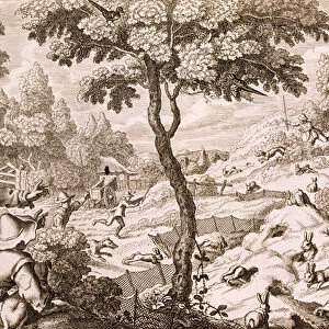 Cony Catching, engraved by Wenceslaus Hollar, 1671 (etching)