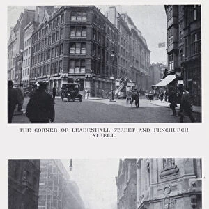 The corner of Leadenhall Street and Fenchurch Street; The rebuilding of Leadenhall Street (b / w photo)