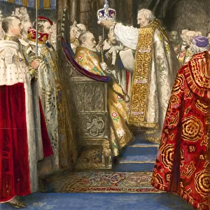 Coronation of King Edward VII and Queen Alexandra, 1904 (w / c on paper)
