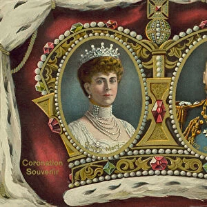 Coronation Souvenir, 22 June 1911, King George V, Queen Mary (colour litho)