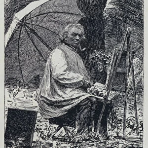 Corot at work (litho)