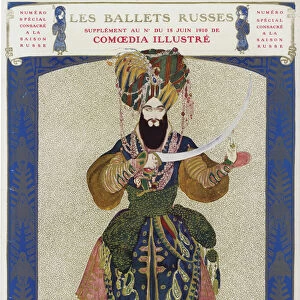 Costume design for a Ballets Russes production of Scheherazade (colour litho)
