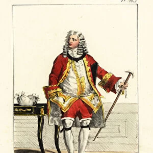 Costume of a French banker, mid-18th century. 1825 (lithograph)