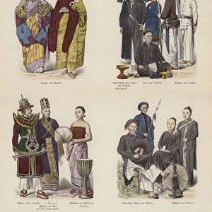 Costumes of Asia, 19th Century (coloured engraving)