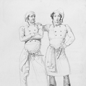 Costumes of cooks from different eras, from Le Maitre d Hotel francais