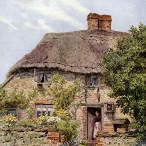Cottage Door, Amberley, Sussex (colour litho)
