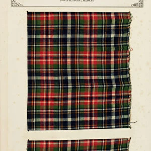 Cotton plaid sample from Mylapore in Madras, from The Collection of the Textile