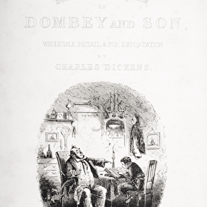 Cover illustration for Dombey and Son by Charles Dickens, first published 1848