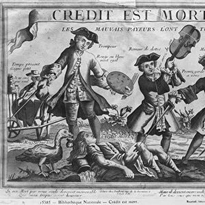 Credit is dead, the bad debtors have killed it (engraving)