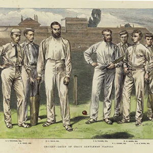 Cricket - Group of Crack Gentleman Players (coloured engraving)