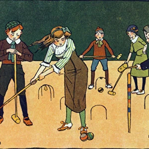 The croquet. Engraving in "What are we playing? "by E