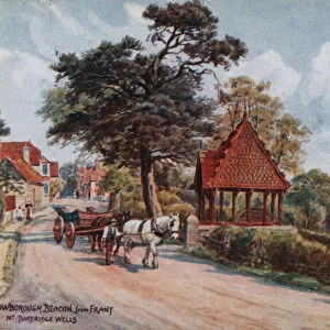 Crowborough Beacon from Frant, Tunbridge Wells (colour litho)
