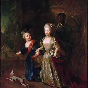 Crown Prince Frederick II with his sister Wilhelmine, 1714 (oil on panel)