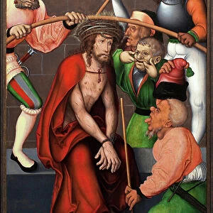 The crown of thorns. Painting by the master of the altarpiece of Pflock (Germany), oil on wood, circa 1520. Museum of Fine Arts Ghent (Belgium)