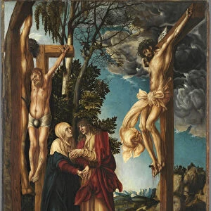 The Crucifixion, by Cranach, Lucas, the Elder (1472-1553). Oil on wood, 1503