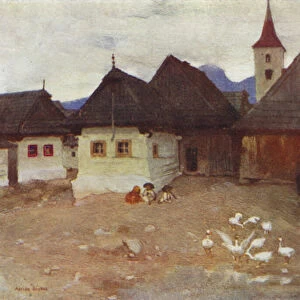 Czechoslovakia: Vazsecz, a Slovak Village (colour litho)