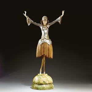 Dancer with Turban, c. 1925 (painted bronze, ivory & onyx)