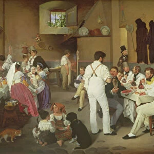 Danish artists at the Osteria la Gonsola, Rome, 1837 (oil on canvas)