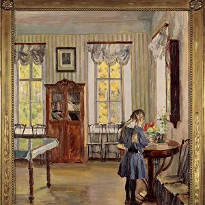 Dans une maison (In a House) - Peinture de Sergei Arsenyevich Vinogradov (1869-1938), huile sur toile, 1913, art russe, 20e siecle, modernisme - State Tretyakov Gallery, Moscou