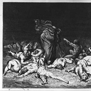 Dante and Virgil in Hell, illustration from The Divine Comedy, 1861 (engraving)