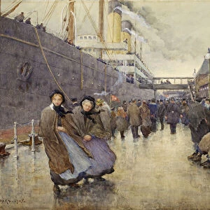 The Day Departure, Liverpool Landing Stage, 1905 (w / c on paper)