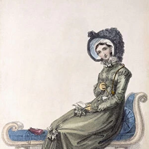 Day dress, fashion plate from Ackermanns Repository of Arts (coloured engraving)