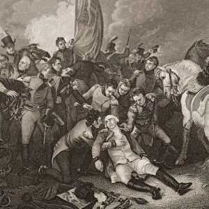 The Death of General Sir Ralph Abercromby, illustration from Englands Battles by Land