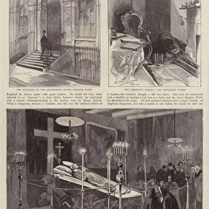 Death of Henry Edward Manning, English Catholic cardinal and Archbishop of Westminster, 1892 (litho)