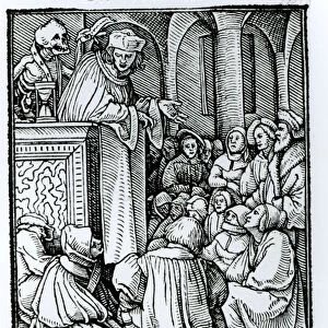 Death and the Preacher, from The Dance of Death, engraved by Hans Lutzelburger, c