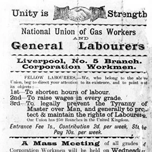 Declaration of the National Union of Gas Workers and General Workers, 1891 (litho)