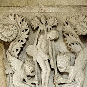 Decor of a capital of the Cathedrale Saint Lazarus d