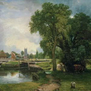 Dedham Lock and Mill, 1820 (oil on canvas)