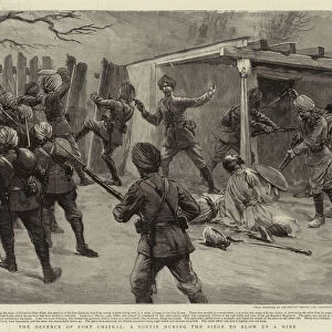 The Defence of Fort Chitral, A Sortie during the Siege to blow up a Mine (engraving)
