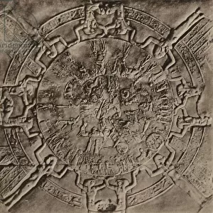 Dendera, Interior of the Temple, the Sign of Zodiac (b / w photo)