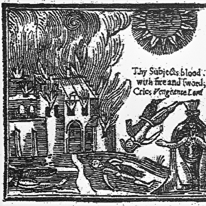 The Destruction of Colchester during the English Civil War, 1648 (woodcut)
