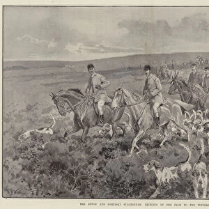 The Devon and Somerset Staghounds, bringing up the Pack to the Tufters (litho)