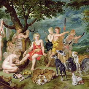 Diana and her Nymphs Preparing to Leave for the Hunt (oil on canvas)