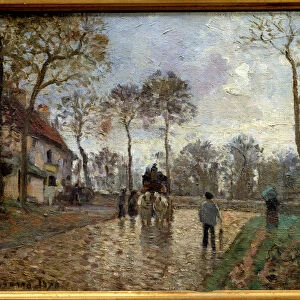 Diligence, Louveciennes. Painting by Camille Pissarro (1830-1903), 1870. Oil on canvas
