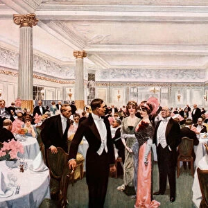 Dining at the Berkeley (colour litho)