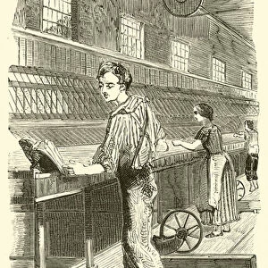 Dr Livingstone studying while working in the Cotton Factory (engraving)