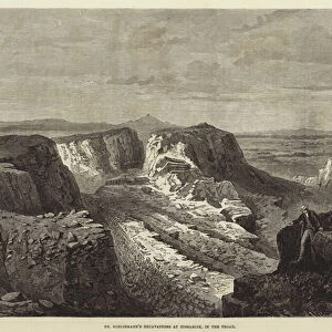 Dr Schliemanns Excavations at Hissarlik, in the Troad (engraving)