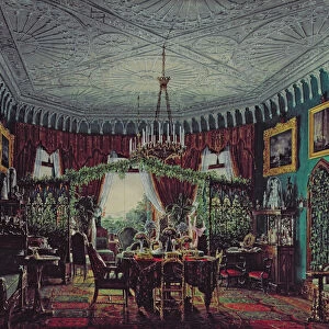 Drawing Room of Empress Alexandra Feodorovna (1798-1860) 1850s (w / c on paper)
