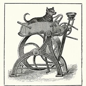 Driving a Sewing Machine by Dog-Power (engraving)